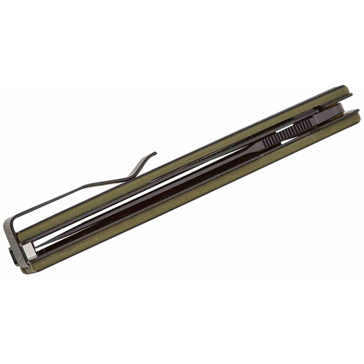 Couteau Real Steel Kikashi Black/Green Manche G10/Carbon Fiber Lame Acier 14C28N BLK IKBS RS8071GB - Livraison Gratuite