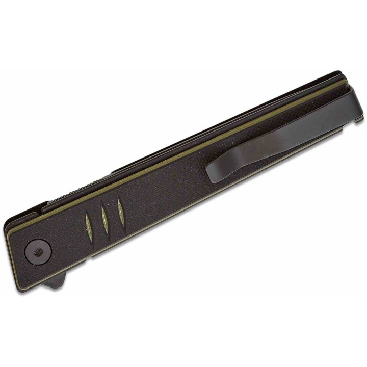 Couteau Real Steel Kikashi Black/Green Manche G10/Carbon Fiber Lame Acier 14C28N BLK IKBS RS8071GB - Livraison Gratuite