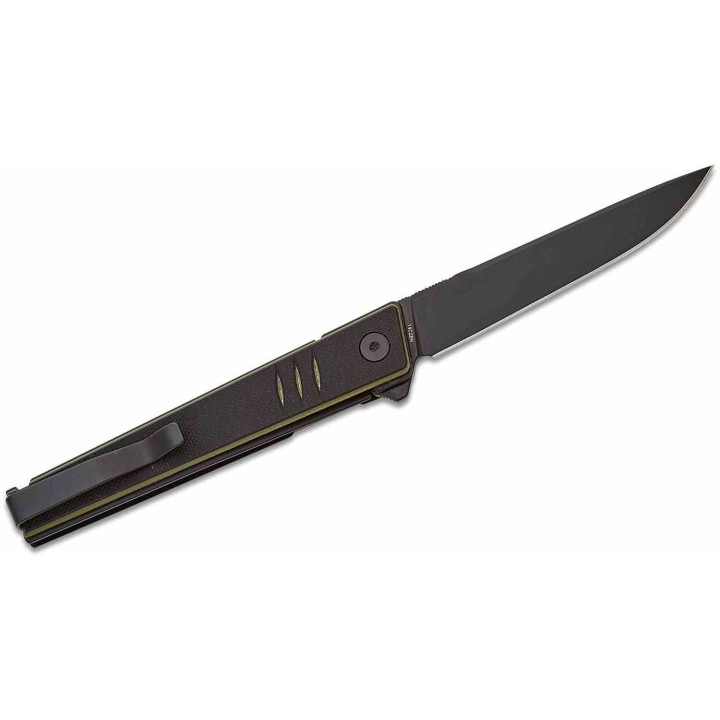 Couteau Real Steel Kikashi Black/Green Manche G10/Carbon Fiber Lame Acier 14C28N BLK IKBS RS8071GB - Livraison Gratuite