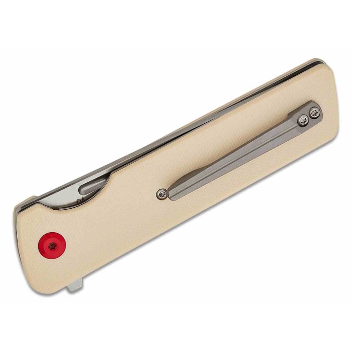 Couteau Kansept Anomaly Ivory Manche G10 Lame Tanto Acier CPM-S35VN Satin IKBS Liner Lock Clip K2038T5 - Livraison Gratuite