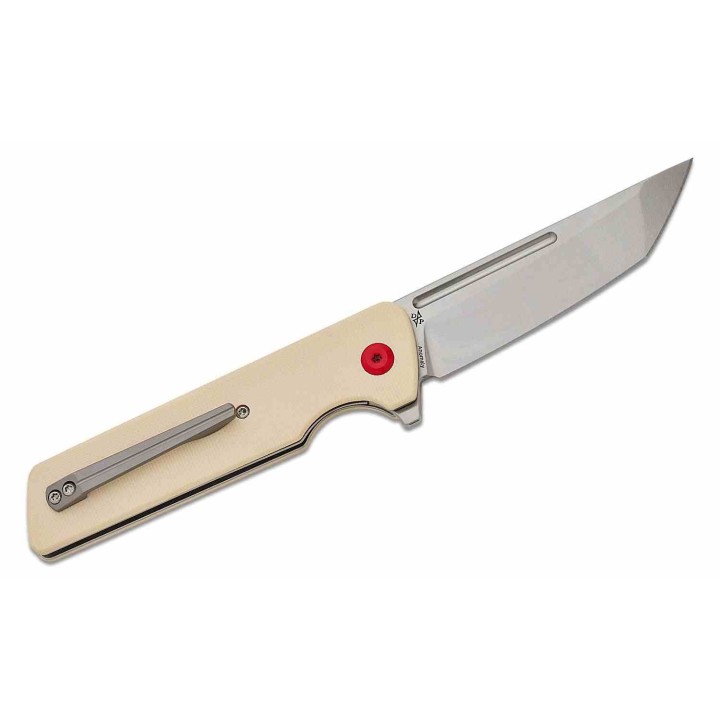 Couteau Kansept Anomaly Ivory Manche G10 Lame Tanto Acier CPM-S35VN Satin IKBS Liner Lock Clip K2038T5 - Livraison Gratuite