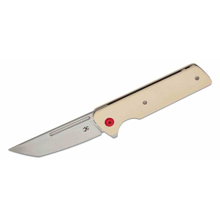 Couteau Kansept Anomaly Ivory Manche G10 Lame Tanto Acier CPM-S35VN Satin IKBS Liner Lock Clip K2038T5 - Livraison Gratuite