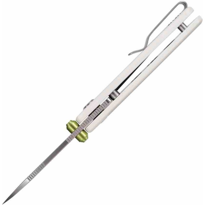 Couteau Vosteed Raccoon Cub White Lame Acier 14C28N Manche G10 IKBS Linerlock Clip VOSA3603 - Livraison Gratuite
