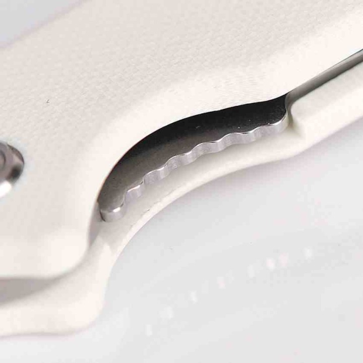 Couteau Vosteed Raccoon Cub White Lame Acier 14C28N Manche G10 IKBS Linerlock Clip VOSA3603 - Livraison Gratuite