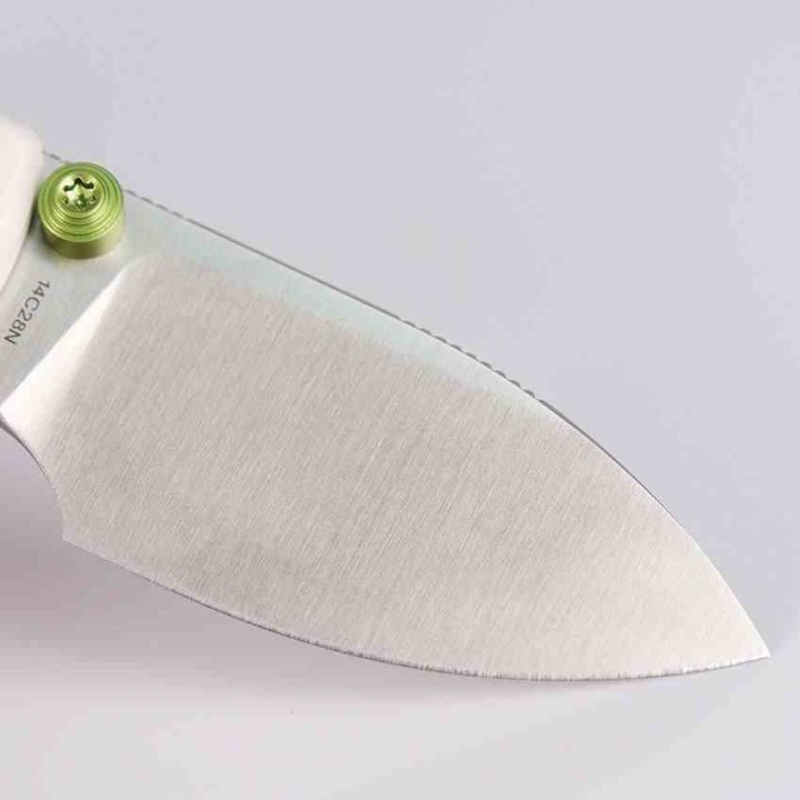Couteau Vosteed Raccoon Cub White Lame Acier 14C28N Manche G10 IKBS Linerlock Clip VOSA3603 - Livraison Gratuite