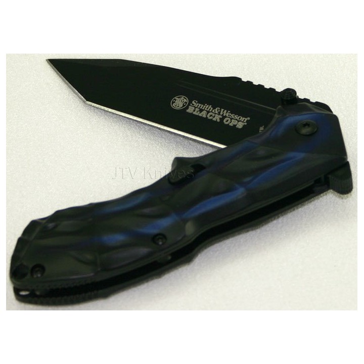 Couteau SMITH&WESSON SWBLOP3TBL Speed Assist Black OPS - S&W Black Ops Tanto Blue