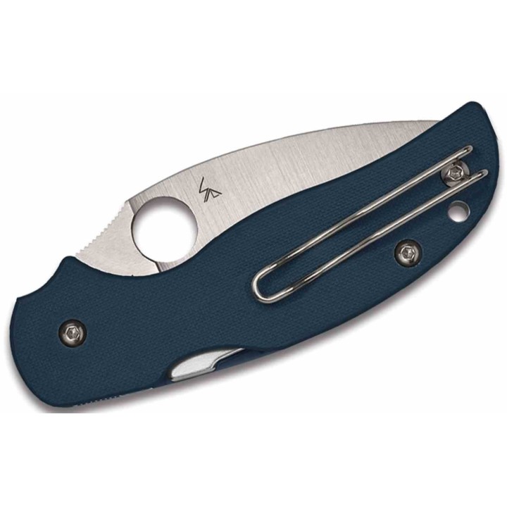 Couteau Spyderco Sage 5 Cobalt Blue Manche G10 Lame Acier CPM-SPY27 Compression Lock Clip USA SC123GPCBL - Livraison Gratuite