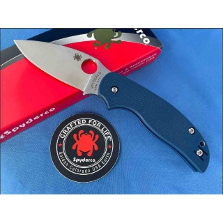 Couteau Spyderco Sage 5 Cobalt Blue Manche G10 Lame Acier CPM-SPY27 Compression Lock Clip USA SC123GPCBL - Livraison Gratuite