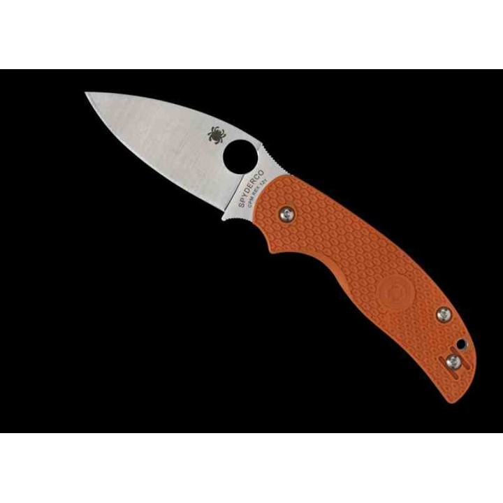 Couteau Spyderco Sage 5 Burnt Orange Manche FRN Lame Acier CPM-REX121 Compression Lock Clip SC123BORP - Livraison Gratuite