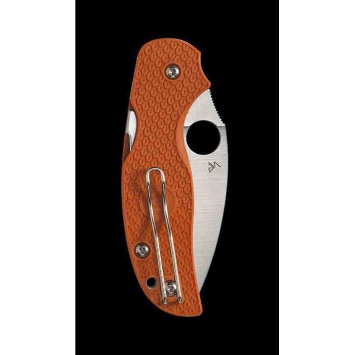 Couteau Spyderco Sage 5 Burnt Orange Manche FRN Lame Acier CPM-REX121 Compression Lock Clip SC123BORP - Livraison Gratuite