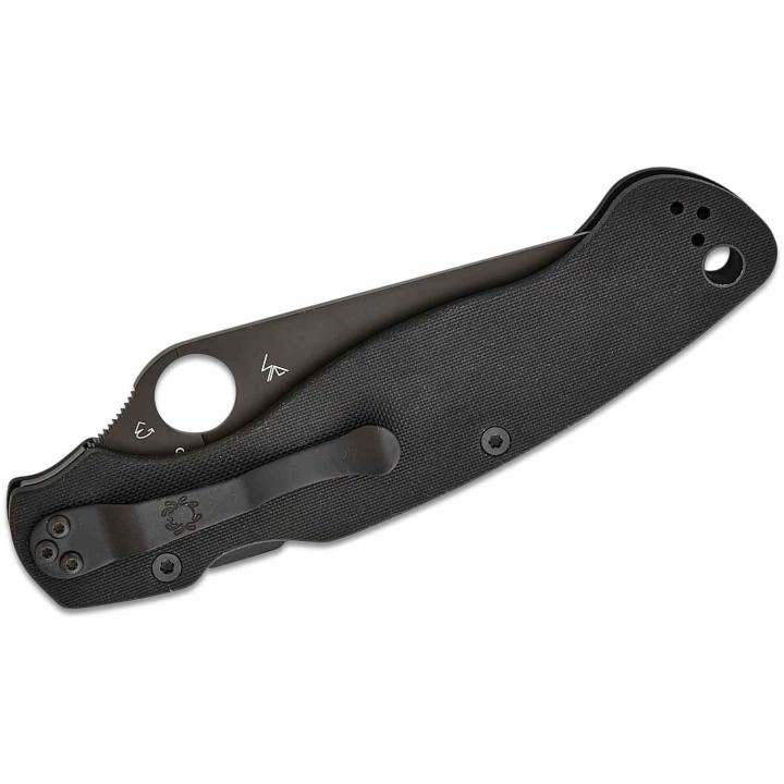 Couteau Spyderco Military 2 Black Manche G10 Lame Acier S30V Noir Serr Compression Clip USA SC36GSBK2 - Livraison Gratuite