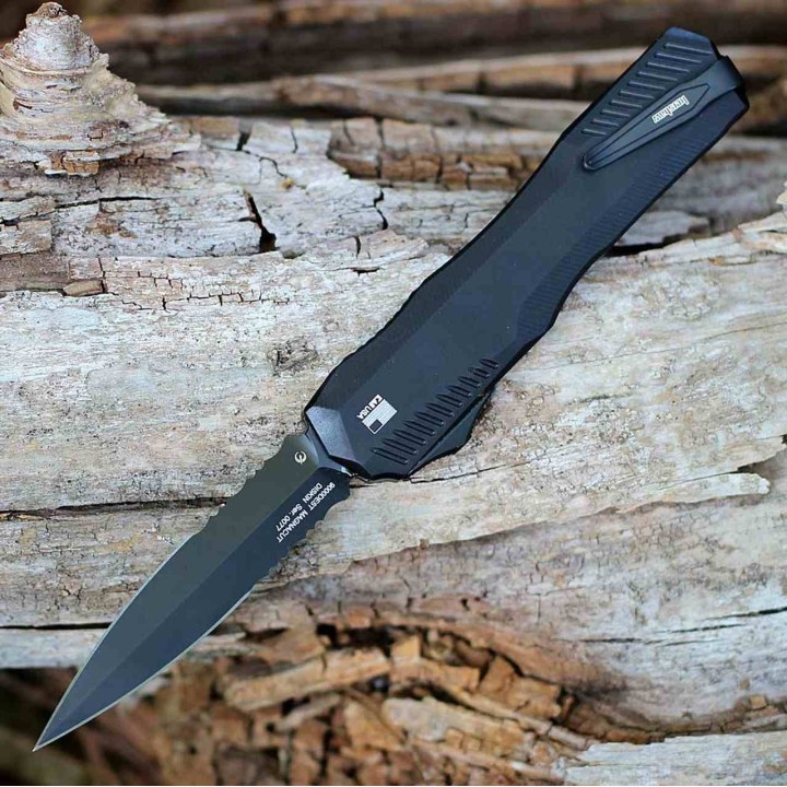 Couteau Automatique Kershaw OTF AUTO CPM-MagnaCut Black Combo Double Edge Manche Alu Clip USA KS9000DEST - Livraison Gratuite