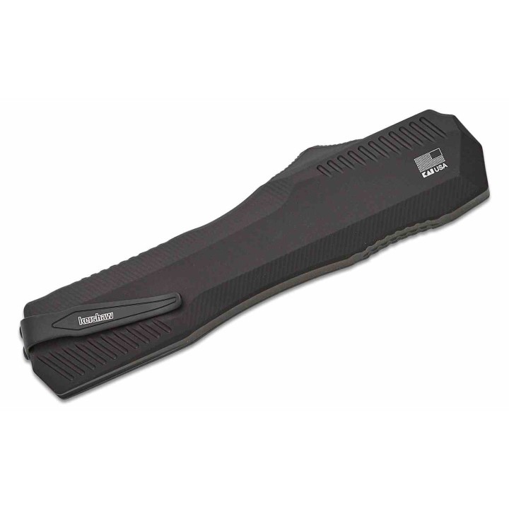 Couteau Automatique Kershaw OTF AUTO CPM-MagnaCut Black Combo Double Edge Manche Alu Clip USA KS9000DEST - Livraison Gratuite