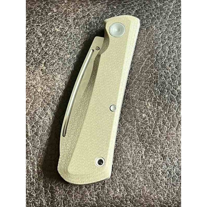 Couteau Gerber Mansfield Swayback Natural Lame Acier D2 Drop Point Manche Micarta Slip Joint Clip G1907 - Livraison Gratuite