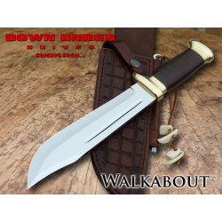 Couteau Bowie Down Under The Walkabout Lame Acier 440C Manche Cuir Etui Cuir DUKWA - Livraison Gratuite