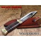 Couteau Bowie Down Under The Walkabout Lame Acier 440C Manche Cuir Etui Cuir DUKWA - Livraison Gratuite