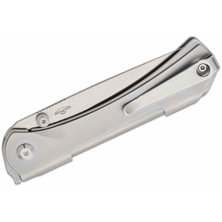 Couteau Real Steel Sylph Stainless Manche Acier Lame Acier Nitro-V Satin Liner Lock Clip RS7141 - Livraison Gratuite
