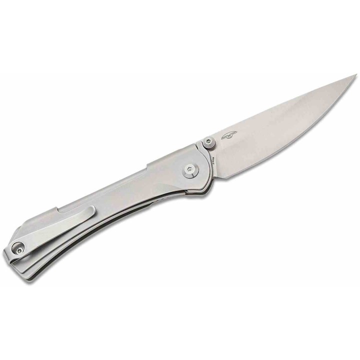 Couteau Real Steel Sylph Stainless Manche Acier Lame Acier Nitro-V Satin Liner Lock Clip RS7141 - Livraison Gratuite