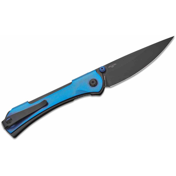 Couteau Real Steel Sylph Blue Manche Acier Lame Acier Nitro-V Black PVD Liner Lock Clip RS7141BB - Livraison Gratuite