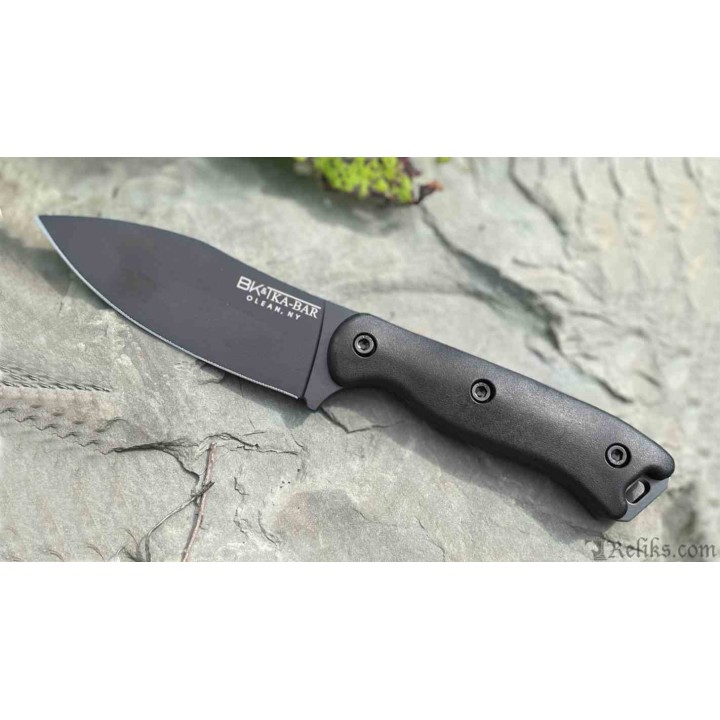 Couteau KA-BAR Becker Nessmuk Lame Acier Carbone 1095 Black Manche Ultramid Etui Polymère Made USA BKR19BK - Livraison Gratuite