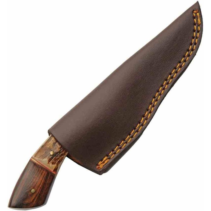 Couteau de Chasse Rite Edge Showdown Horn Hunter Lame Acier Inox Manche Bois/Bois de Cerf PA203510WD - Livraison Gratuite