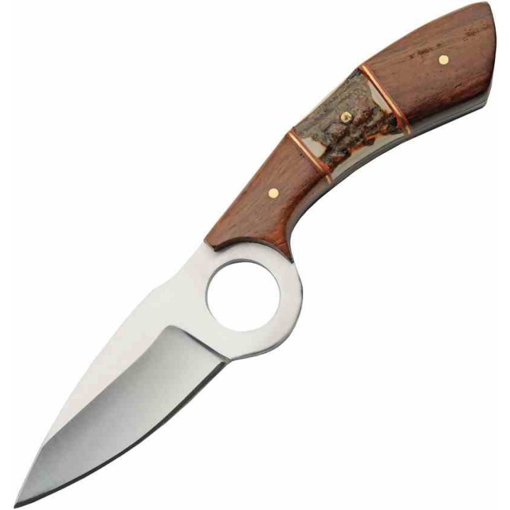 Couteau de Chasse Rite Edge Showdown Horn Hunter Lame Acier Inox Manche Bois/Bois de Cerf PA203510WD - Livraison Gratuite