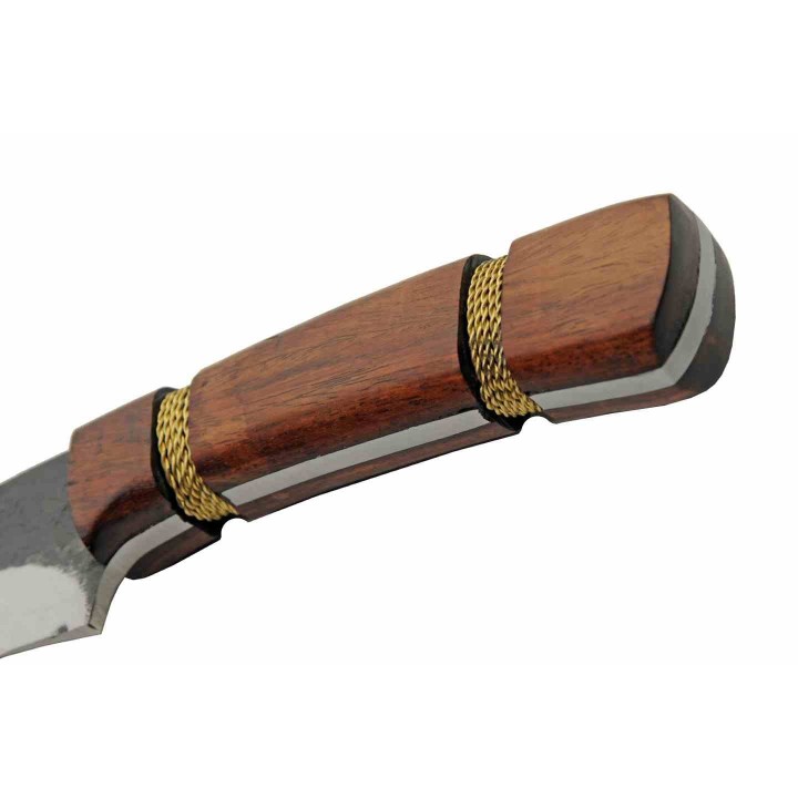 Couteau De SUrvie Rite Edge Hunter Lame Acier Carbone Manche Bois Etui Cuir PA203434 - Livraison Gratuite