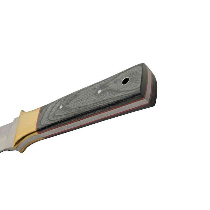 Poignard Couteau de Botte Boot Knife Lame Acier Inox Manche Bois Etui Cuir PA203493 - Livraison Gratuite