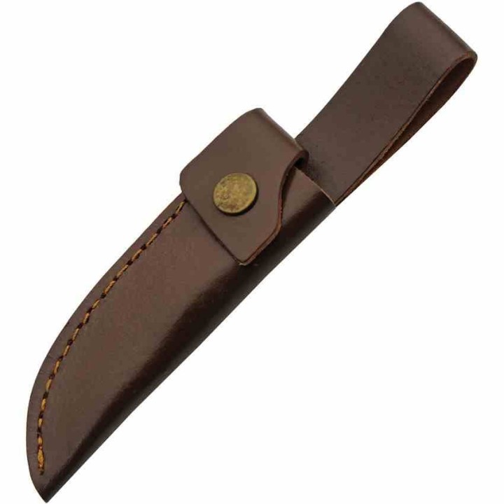 Couteau De Chasse Hunter Stag Manche Bois de Cerf Lame Acier Inox Etui Cuir PA203455 - Livraison Gratuite
