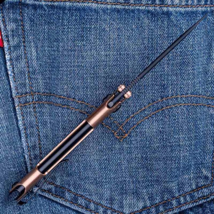 Couteau Real Steel Sylph Copper Manche Cuivre Lame Acier Nitro-V Black PVD Liner Lock Clip RS7141GB - Livraison Gratuite