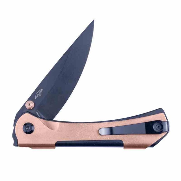 Couteau Real Steel Sylph Copper Manche Cuivre Lame Acier Nitro-V Black PVD Liner Lock Clip RS7141GB - Livraison Gratuite