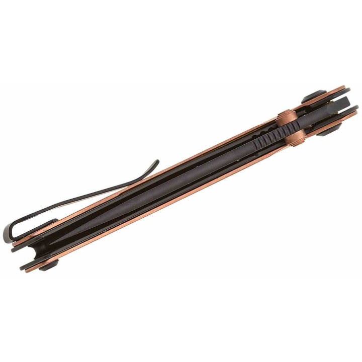 Couteau Real Steel Sylph Copper Manche Cuivre Lame Acier Nitro-V Black PVD Liner Lock Clip RS7141GB - Livraison Gratuite