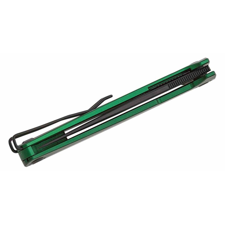 Couteau Real Steel Teres Green Manche Aluminum Lame Acier Nitro-V Black PVD IKBS Liner Lock Clip RS7111GB - Livraison Gratuite