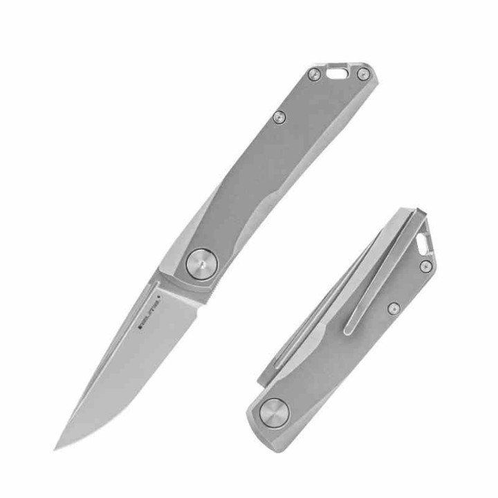 Couteau Real Steel Luna Titane Lame Acier N690 SW Slipjoint Clip RS7001 - Livraison Gratuite