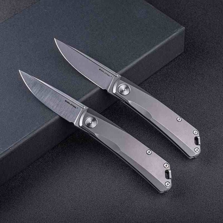 Couteau Real Steel Luna Titane Lame Acier N690 SW Slipjoint Clip RS7001 - Livraison Gratuite