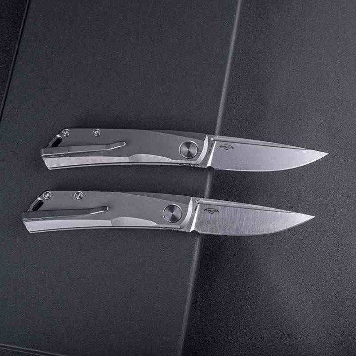 Couteau Real Steel Luna Titane Lame Acier N690 SW Slipjoint Clip RS7001 - Livraison Gratuite