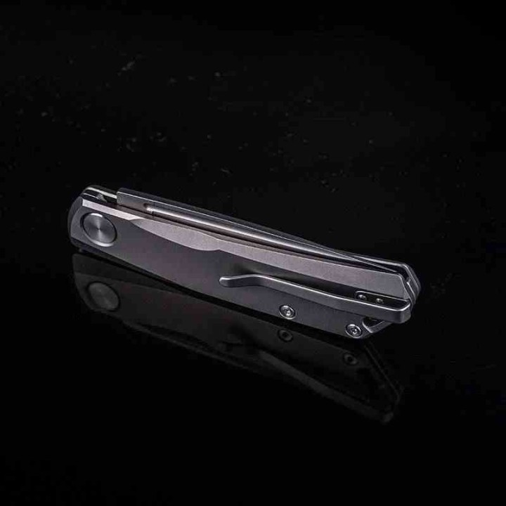 Couteau Real Steel Luna Titane Lame Acier N690 SW Slipjoint Clip RS7001 - Livraison Gratuite