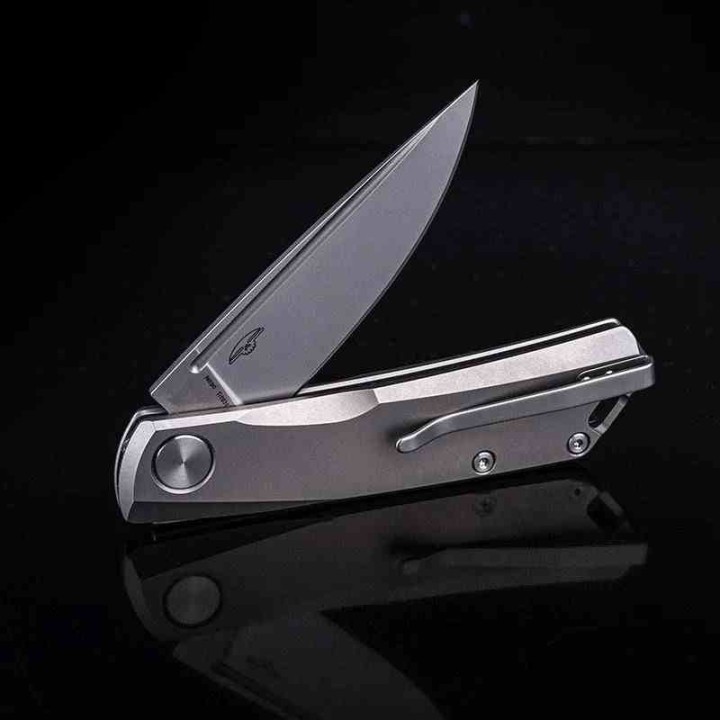 Couteau Real Steel Luna Titane Lame Acier N690 SW Slipjoint Clip RS7001 - Livraison Gratuite