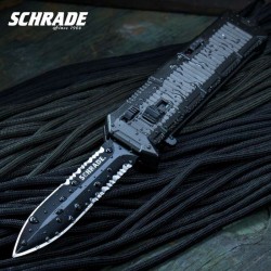 Couteau Automatique Schrade OTF Out the Front Assist Spear Acier AUS-8 Serrated SCHOTF8BS - Livraison Gratuite