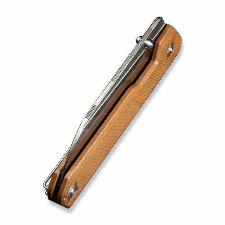  Couteau CIVIVI Hid Brown Manche G10 Lame Tanto Reverse Acier 14C28N Satin IKBS Liner Lock Clip CIVC230083 - Livraison Gratuite
