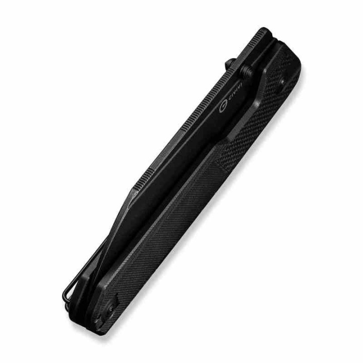 Couteau CIVIVI Hid Black Manche G10 Lame Tanto Reverse Acier 14C28N Blk IKBS Liner Lock Clip CIVC230081 - Livraison Gratuite