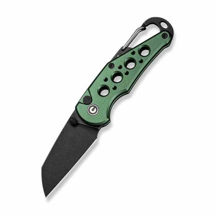 Couteau CIVIVI Pragma Green Manche Alu Lame Acier Nitro-V Blk Button Lock Ouvre Bouteilles CIVC23062B3 - Livraison Gratuite