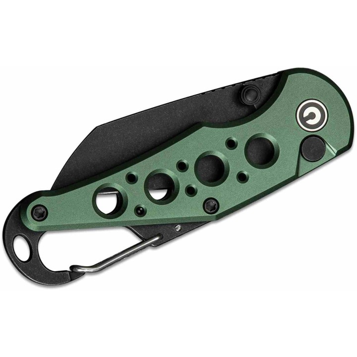 Couteau CIVIVI Pragma Green Manche Alu Lame Acier Nitro-V Blk Button Lock Ouvre Bouteilles CIVC23062B3 - Livraison Gratuite