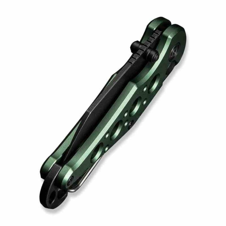 Couteau CIVIVI Pragma Green Manche Alu Lame Acier Nitro-V Blk Button Lock Ouvre Bouteilles CIVC23062B3 - Livraison Gratuite