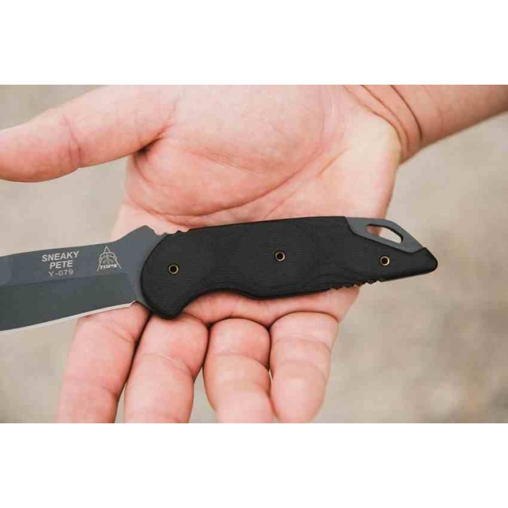 Couteau TOPS Sneaky Pete Acid Rain Lame Acier 1095 Manche Micarta Etui Kydex Sheath USA TPSP03 - Livraison Gratuite