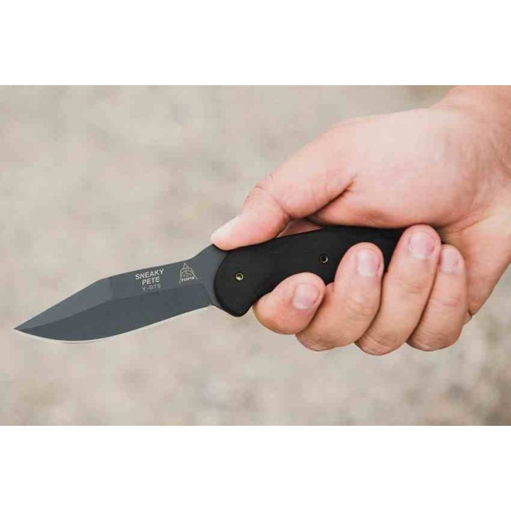 Couteau TOPS Sneaky Pete Acid Rain Lame Acier 1095 Manche Micarta Etui Kydex Sheath USA TPSP03 - Livraison Gratuite