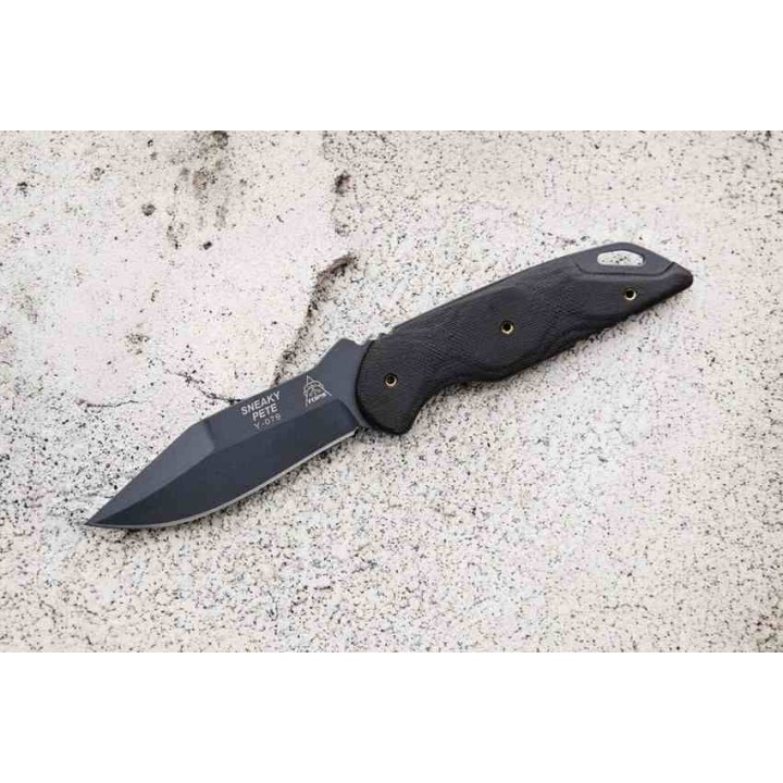 Couteau TOPS Sneaky Pete Acid Rain Lame Acier 1095 Manche Micarta Etui Kydex Sheath USA TPSP03 - Livraison Gratuite