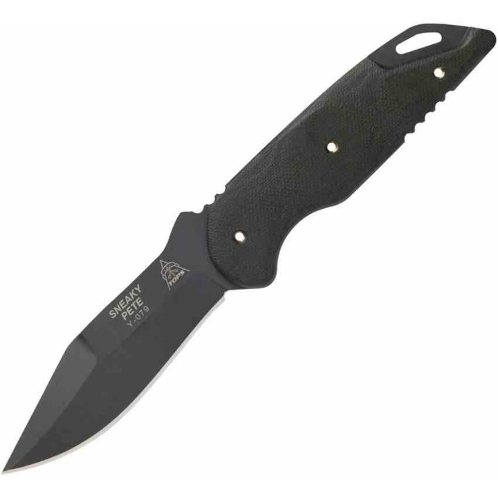 Couteau TOPS Sneaky Pete Acid Rain Lame Acier 1095 Manche Micarta Etui Kydex Sheath USA TPSP03 - Livraison Gratuite