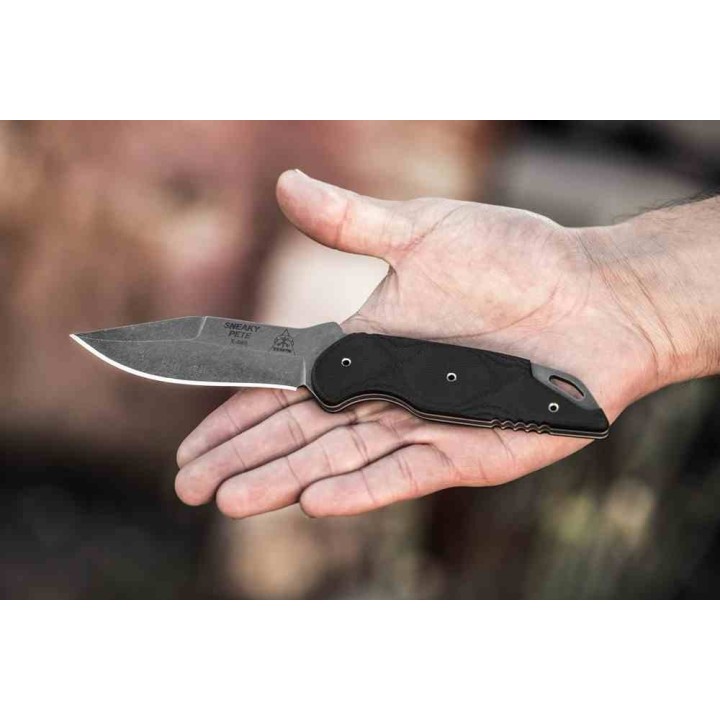 Couteau TOPS Sneaky Pete Acid Rain Lame Acier 1095 Manche Micarta Etui Kydex Sheath USA TPSP03 - Livraison Gratuite