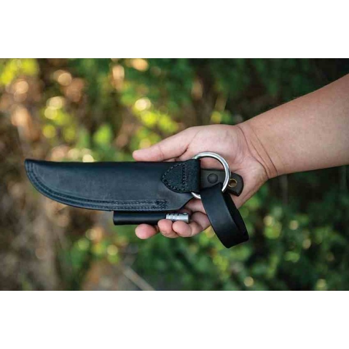 Couteau Tops Baja 4.5 Green Lame Acier Carbone 1095 Manche Micarta Etui Kydex Made USA TPBAJA4502 - Livraison Gratuite